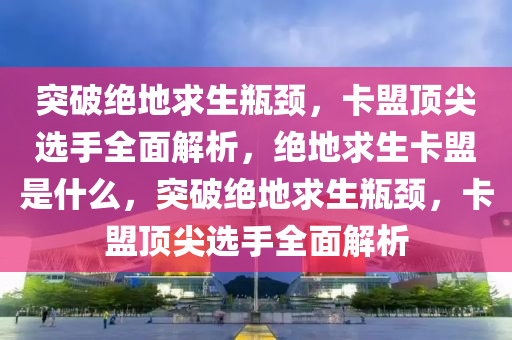 突破绝地求生瓶颈，卡盟顶尖选手全面解析，绝地求生卡盟是什么，突破绝地求生瓶颈，卡盟顶尖选手全面解析