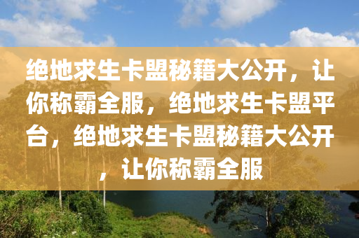 绝地求生卡盟秘籍大公开，让你称霸全服，绝地求生卡盟平台，绝地求生卡盟秘籍大公开，让你称霸全服