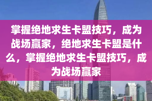 掌握绝地求生卡盟技巧，成为战场赢家，绝地求生卡盟是什么，掌握绝地求生卡盟技巧，成为战场赢家
