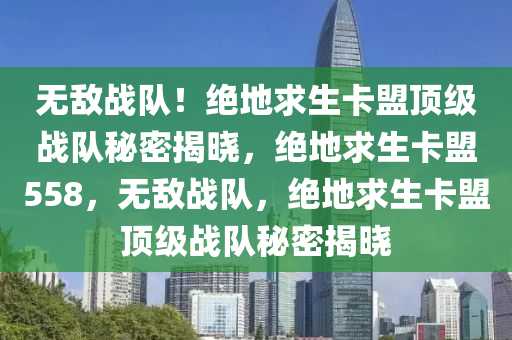 无敌战队！绝地求生卡盟顶级战队秘密揭晓，绝地求生卡盟558，无敌战队，绝地求生卡盟顶级战队秘密揭晓