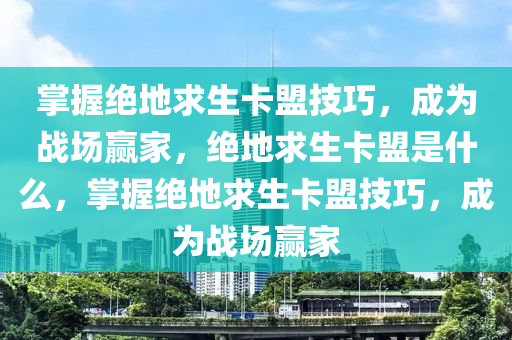 掌握绝地求生卡盟技巧，成为战场赢家，绝地求生卡盟是什么，掌握绝地求生卡盟技巧，成为战场赢家
