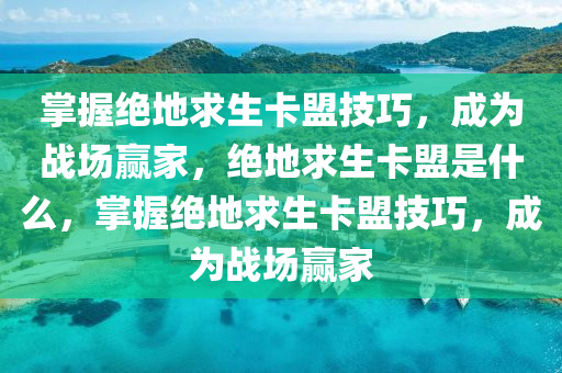 掌握绝地求生卡盟技巧，成为战场赢家，绝地求生卡盟是什么，掌握绝地求生卡盟技巧，成为战场赢家