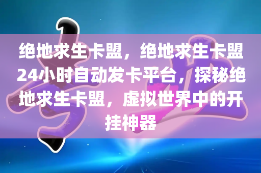 绝地求生卡盟，绝地求生卡盟24小时自动发卡平台，探秘绝地求生卡盟，虚拟世界中的开挂神器