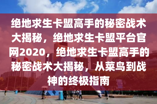 绝地求生卡盟高手的秘密战术大揭秘，绝地求生卡盟平台官网2020，绝地求生卡盟高手的秘密战术大揭秘，从菜鸟到战神的终极指南