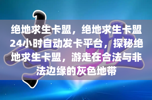 绝地求生卡盟，绝地求生卡盟24小时自动发卡平台，探秘绝地求生卡盟，游走在合法与非法边缘的灰色地带