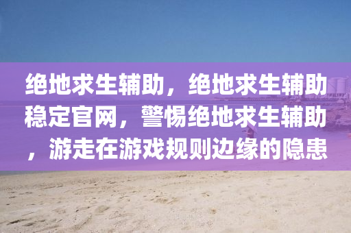 绝地求生辅助，绝地求生辅助稳定官网，警惕绝地求生辅助，游走在游戏规则边缘的隐患