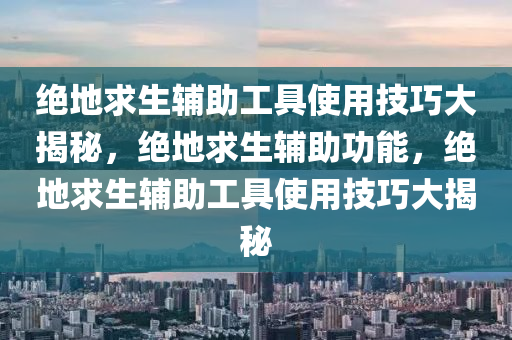绝地求生辅助工具使用技巧大揭秘，绝地求生辅助功能，绝地求生辅助工具使用技巧大揭秘