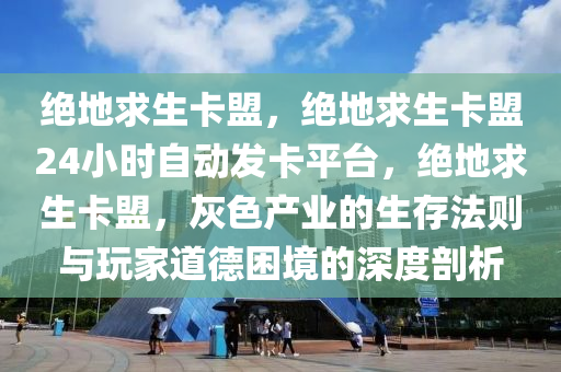 绝地求生卡盟，绝地求生卡盟24小时自动发卡平台，绝地求生卡盟，灰色产业的生存法则与玩家道德困境的深度剖析