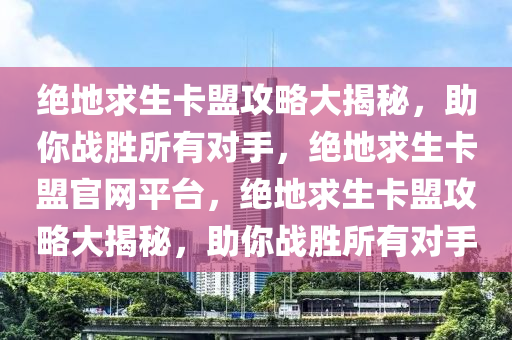绝地求生卡盟攻略大揭秘，助你战胜所有对手，绝地求生卡盟官网平台，绝地求生卡盟攻略大揭秘，助你战胜所有对手