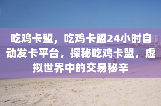 吃鸡卡盟，吃鸡卡盟24小时自动发卡平台，探秘吃鸡卡盟，虚拟世界中的交易秘辛