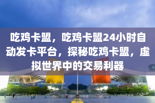 吃鸡卡盟，吃鸡卡盟24小时自动发卡平台，探秘吃鸡卡盟，虚拟世界中的交易利器