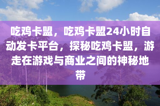 吃鸡卡盟，吃鸡卡盟24小时自动发卡平台，探秘吃鸡卡盟，游走在游戏与商业之间的神秘地带