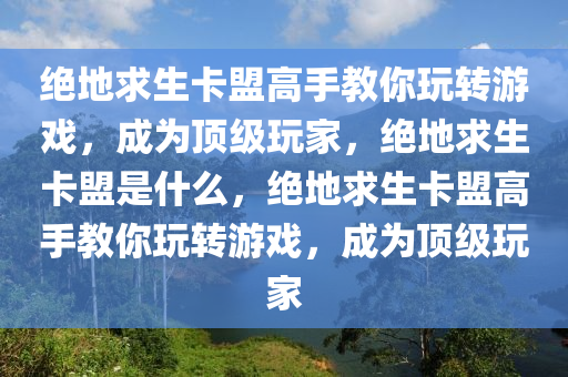 绝地求生卡盟高手教你玩转游戏，成为顶级玩家，绝地求生卡盟是什么，绝地求生卡盟高手教你玩转游戏，成为顶级玩家