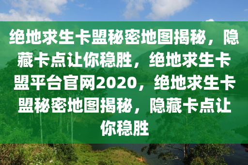 绝地求生卡盟秘密地图揭秘，隐藏卡点让你稳胜，绝地求生卡盟平台官网2020，绝地求生卡盟秘密地图揭秘，隐藏卡点让你稳胜