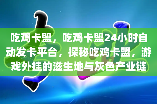 吃鸡卡盟，吃鸡卡盟24小时自动发卡平台，探秘吃鸡卡盟，游戏外挂的滋生地与灰色产业链