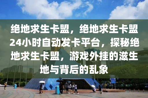 绝地求生卡盟，绝地求生卡盟24小时自动发卡平台，探秘绝地求生卡盟，游戏外挂的滋生地与背后的乱象