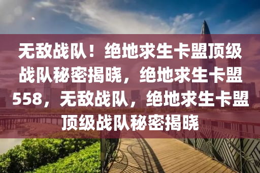 无敌战队！绝地求生卡盟顶级战队秘密揭晓，绝地求生卡盟558，无敌战队，绝地求生卡盟顶级战队秘密揭晓