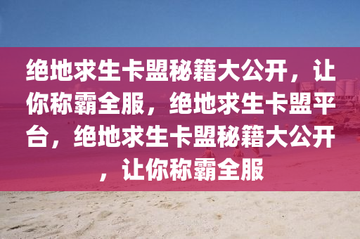 绝地求生卡盟秘籍大公开，让你称霸全服，绝地求生卡盟平台，绝地求生卡盟秘籍大公开，让你称霸全服