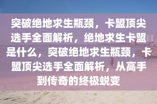 突破绝地求生瓶颈，卡盟顶尖选手全面解析，绝地求生卡盟是什么，突破绝地求生瓶颈，卡盟顶尖选手全面解析，从高手到传奇的终极蜕变