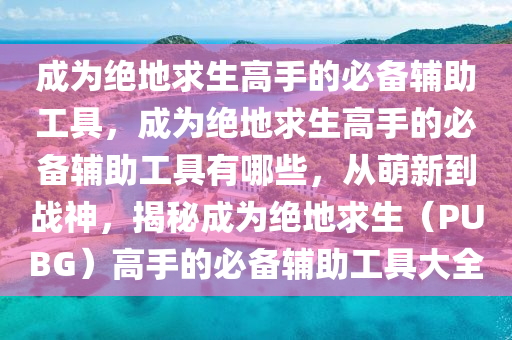 成为绝地求生高手的必备辅助工具，成为绝地求生高手的必备辅助工具有哪些，从萌新到战神，揭秘成为绝地求生（PUBG）高手的必备辅助工具大全