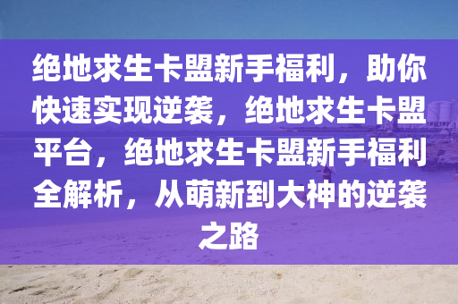 绝地求生卡盟新手福利，助你快速实现逆袭，绝地求生卡盟平台，绝地求生卡盟新手福利全解析，从萌新到大神的逆袭之路