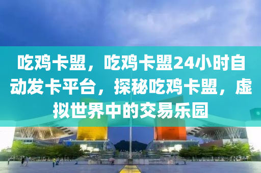 吃鸡卡盟，吃鸡卡盟24小时自动发卡平台，探秘吃鸡卡盟，虚拟世界中的交易乐园