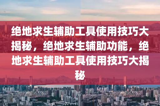 绝地求生辅助工具使用技巧大揭秘，绝地求生辅助功能，绝地求生辅助工具使用技巧大揭秘