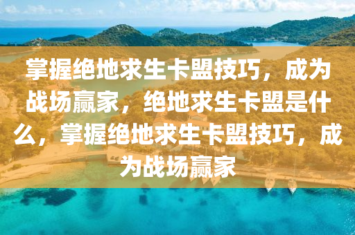掌握绝地求生卡盟技巧，成为战场赢家，绝地求生卡盟是什么，掌握绝地求生卡盟技巧，成为战场赢家