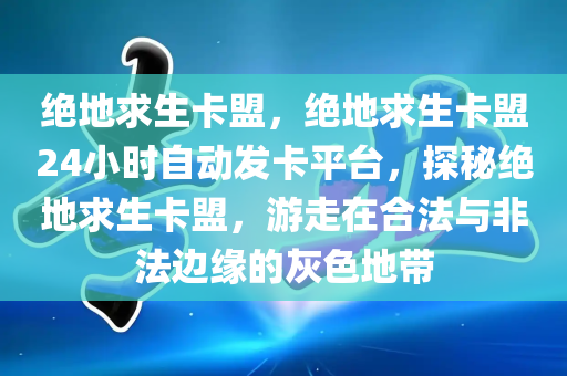 绝地求生卡盟，绝地求生卡盟24小时自动发卡平台，探秘绝地求生卡盟，游走在合法与非法边缘的灰色地带