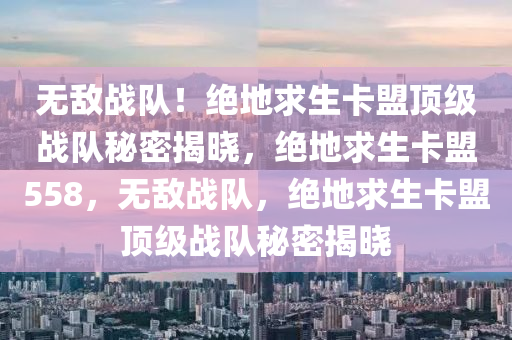 无敌战队！绝地求生卡盟顶级战队秘密揭晓，绝地求生卡盟558，无敌战队，绝地求生卡盟顶级战队秘密揭晓