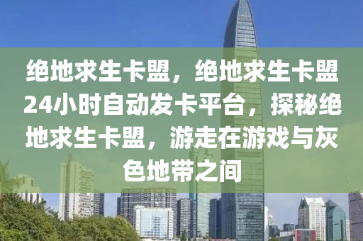 绝地求生卡盟，绝地求生卡盟24小时自动发卡平台，探秘绝地求生卡盟，游走在游戏与灰色地带之间