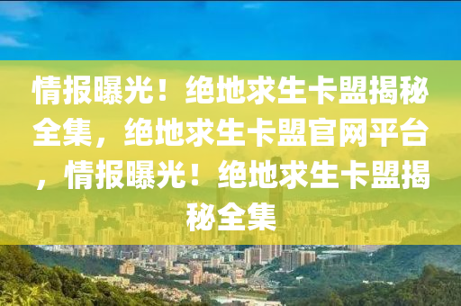 情报曝光！绝地求生卡盟揭秘全集，绝地求生卡盟官网平台，情报曝光！绝地求生卡盟揭秘全集