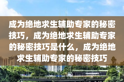 成为绝地求生辅助专家的秘密技巧，成为绝地求生辅助专家的秘密技巧是什么，成为绝地求生辅助专家的秘密技巧