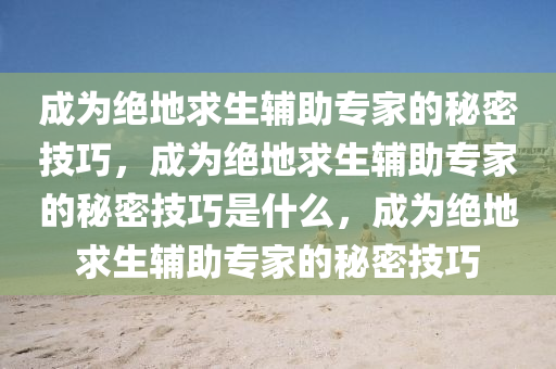 成为绝地求生辅助专家的秘密技巧，成为绝地求生辅助专家的秘密技巧是什么，成为绝地求生辅助专家的秘密技巧