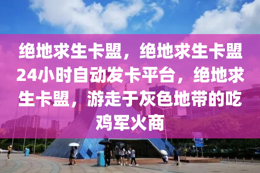 绝地求生卡盟，绝地求生卡盟24小时自动发卡平台，绝地求生卡盟，游走于灰色地带的吃鸡军火商