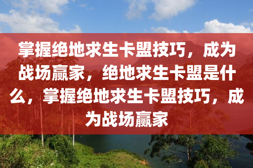 掌握绝地求生卡盟技巧，成为战场赢家，绝地求生卡盟是什么，掌握绝地求生卡盟技巧，成为战场赢家