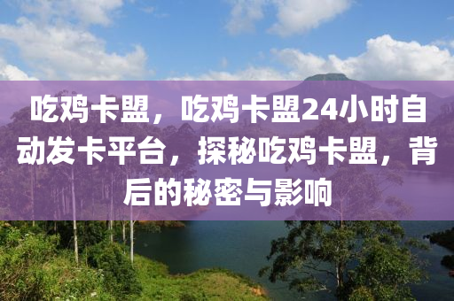吃鸡卡盟，吃鸡卡盟24小时自动发卡平台，探秘吃鸡卡盟，背后的秘密与影响