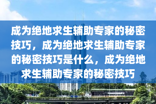 成为绝地求生辅助专家的秘密技巧，成为绝地求生辅助专家的秘密技巧是什么，成为绝地求生辅助专家的秘密技巧