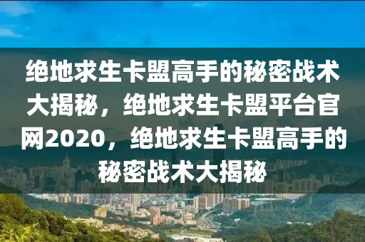 绝地求生卡盟高手的秘密战术大揭秘，绝地求生卡盟平台官网2020，绝地求生卡盟高手的秘密战术大揭秘