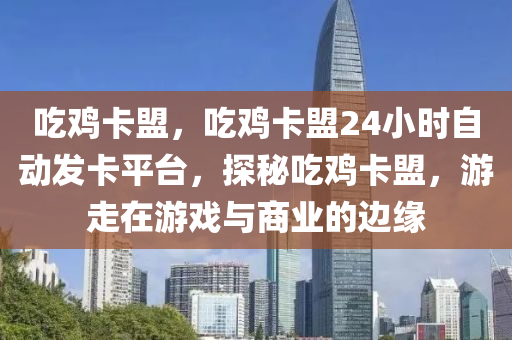 吃鸡卡盟，吃鸡卡盟24小时自动发卡平台，探秘吃鸡卡盟，游走在游戏与商业的边缘