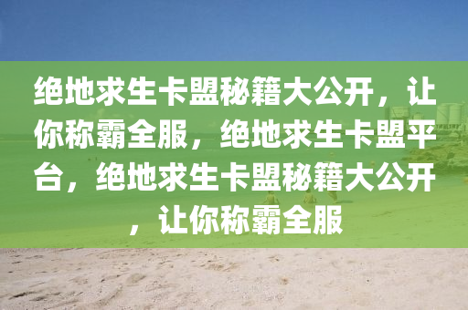 绝地求生卡盟秘籍大公开，让你称霸全服，绝地求生卡盟平台，绝地求生卡盟秘籍大公开，让你称霸全服