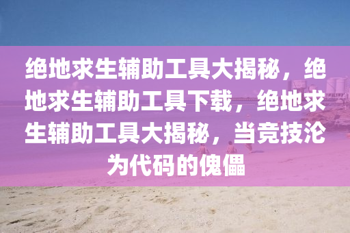 绝地求生辅助工具大揭秘，绝地求生辅助工具下载，绝地求生辅助工具大揭秘，当竞技沦为代码的傀儡