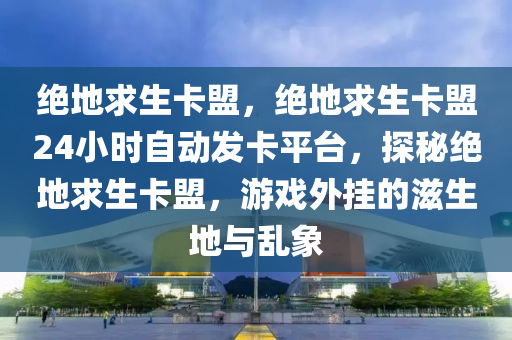 绝地求生卡盟，绝地求生卡盟24小时自动发卡平台，探秘绝地求生卡盟，游戏外挂的滋生地与乱象