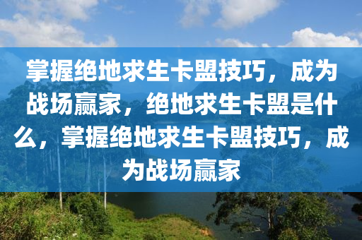 掌握绝地求生卡盟技巧，成为战场赢家，绝地求生卡盟是什么，掌握绝地求生卡盟技巧，成为战场赢家