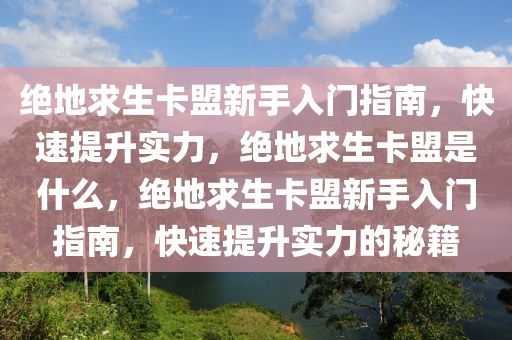 绝地求生卡盟新手入门指南，快速提升实力，绝地求生卡盟是什么，绝地求生卡盟新手入门指南，快速提升实力的秘籍