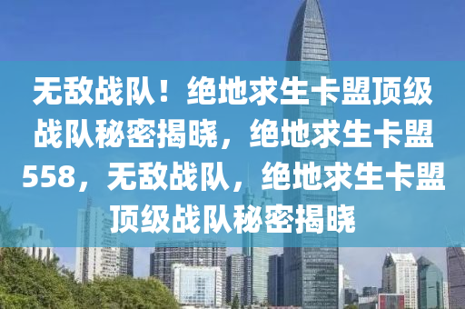 无敌战队！绝地求生卡盟顶级战队秘密揭晓，绝地求生卡盟558，无敌战队，绝地求生卡盟顶级战队秘密揭晓