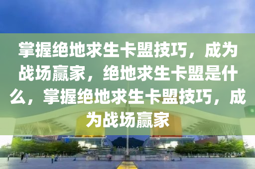掌握绝地求生卡盟技巧，成为战场赢家，绝地求生卡盟是什么，掌握绝地求生卡盟技巧，成为战场赢家