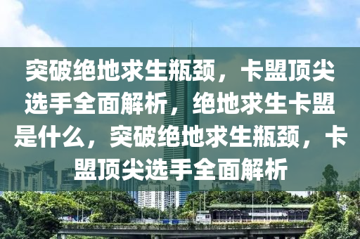 突破绝地求生瓶颈，卡盟顶尖选手全面解析，绝地求生卡盟是什么，突破绝地求生瓶颈，卡盟顶尖选手全面解析