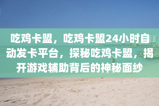 吃鸡卡盟，吃鸡卡盟24小时自动发卡平台，探秘吃鸡卡盟，揭开游戏辅助背后的神秘面纱