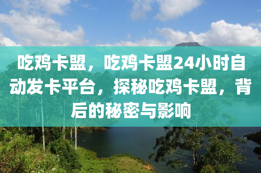 吃鸡卡盟，吃鸡卡盟24小时自动发卡平台，探秘吃鸡卡盟，背后的秘密与影响